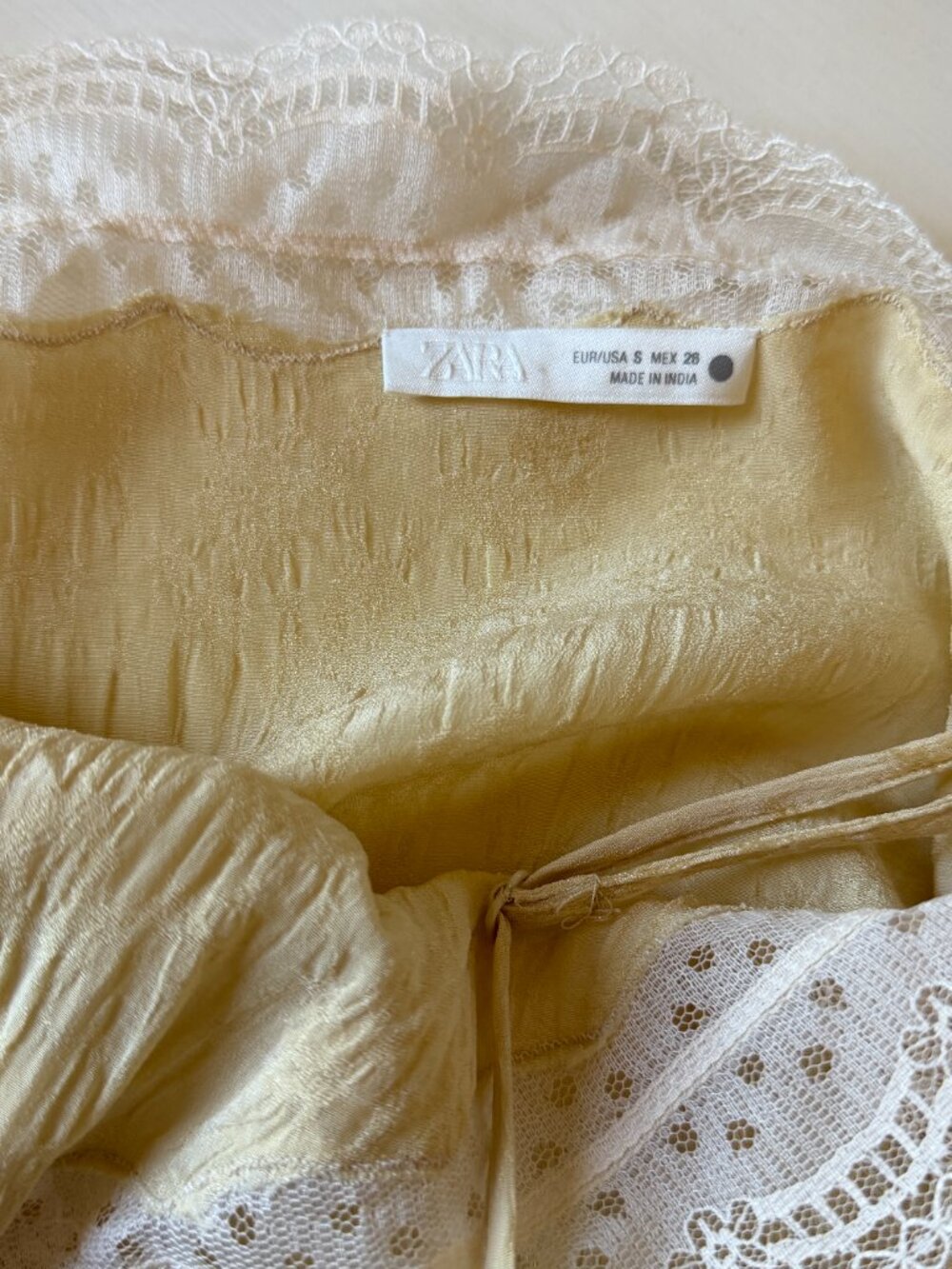Zara ZW Collection Jacquard Lace Cami Top, Size S - Picture 5 of 7